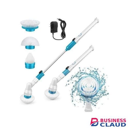Electric Spin Scrubber Power Brush Floor Scrubber, Cordless Shower Scrubber With Adjustable Extension Arm And 3 Replaceable Bathroom Cleaning With Charger