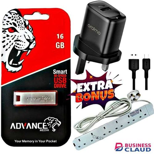 Advance 16 GB Flash Disk // Oraimo Charger Type C // King Power Extension Cable