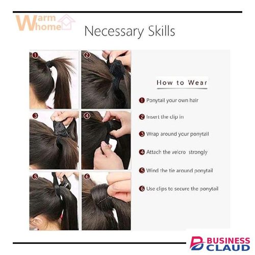 Premium Quality Black 24 Inch Yaki Ponytail Hair Extensions