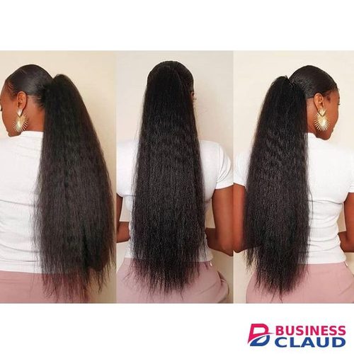 Straight Kinky Drawstring Ponytail Semi Human Hair Extension