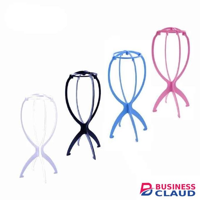 5PC Four Colors Wig Stands Plastic Hat Display Wig Head Holders 17x34Cm Mannequin Head/Stand Portable Folding Wig Stand (All PINK)