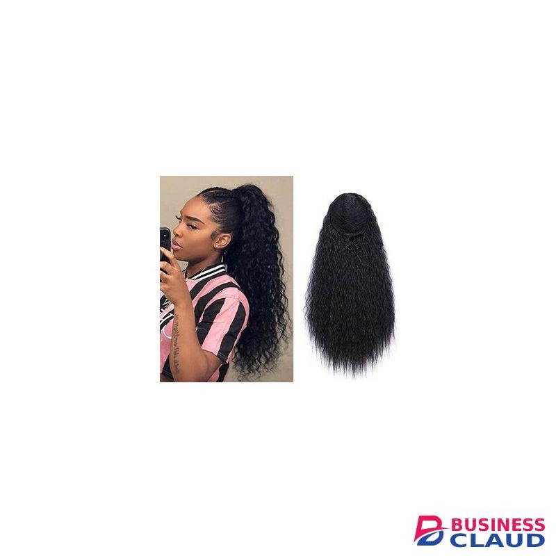 Curly Drawstring Ponytail Extension Black