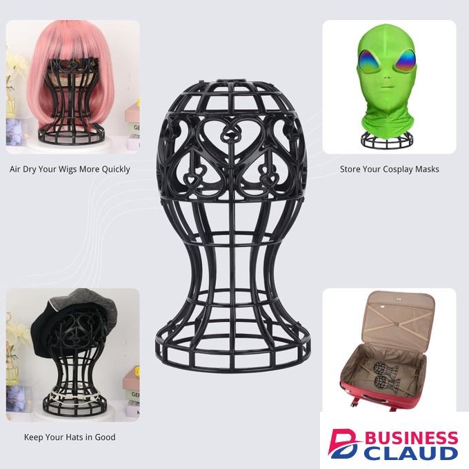 Wig Stand - Wig Head Stand to Support Short Wigs and Hats. Features a Heart-Shaped Cutout Design. Simple and Lightweight, Suitable for use at Home, Salons, and Various Settings