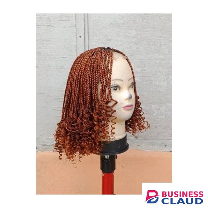 Short curly braided wig