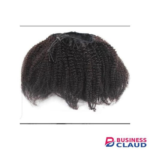Kinky curly 4B/4C drawstring ponytail extension no 1 black