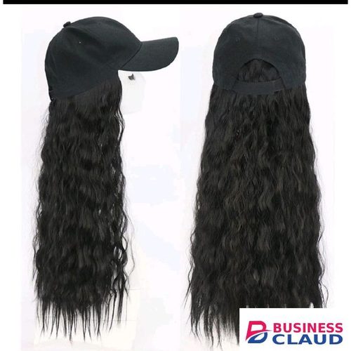 Fbk Black Hat wig female curly hair fashion cap natural hair for lady