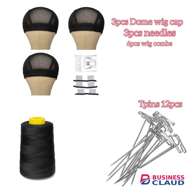 3pcs Dome Wig Cap , Wig Combs , Tpins , Thread