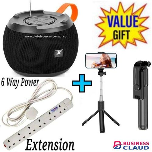 C15 WIRELESS BLUETOOTH Speaker BT/USB/TF/DC5V/AUX SUPERBASS+FREE Tripod Stand Selfie Stick+6 Way Power Extension