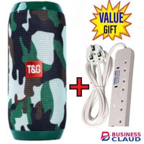 T&G TG117 PORTABLE BLUETOOTH WIRELESS SPEAKER NEVY// C15 SUPERBASS RESEMBLANCE+4 WAY POWER EXTENSION