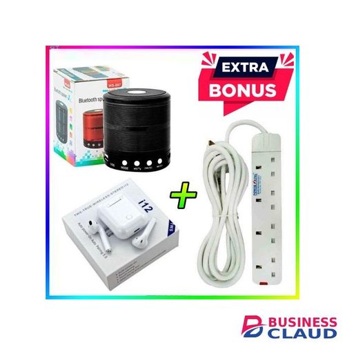 Wster Smart MP3 FM Radio Mini Portable Bluetooth Speakers + Free 4 Way Power Extension & Earbuds