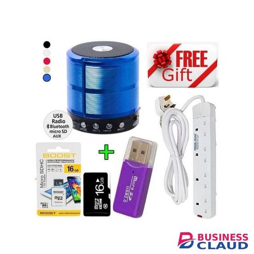 Wster Superbass Robot Portable Bluetooth Speaker + Gifts of 16GB Memory Card, Card Reader & Best 4 Way Power Extension