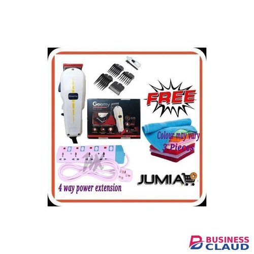 Geemy Heavy Duty Shaving Machine-Kinyozi Affordable Business + Free 4 Way Power Extension Cable & 3 Face Towels