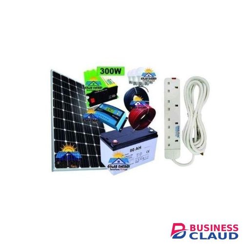 Solarmax 100W Solar Panel + 80AH Solar Battery + 300W Solar Inverter + 10AH Solar Charge Controller + 5 DC Bulbs + 10M Cable ( 5M Red + 5M Black ) + Free Power Extension