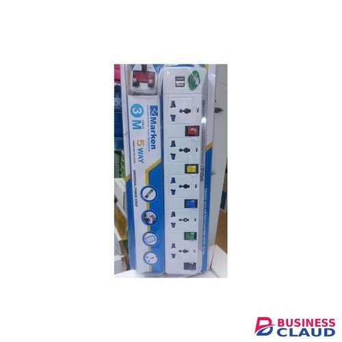 Marken 4way Extension With 2 USB Ports With 2M Cable WITH 2 USB CHARGING PORT