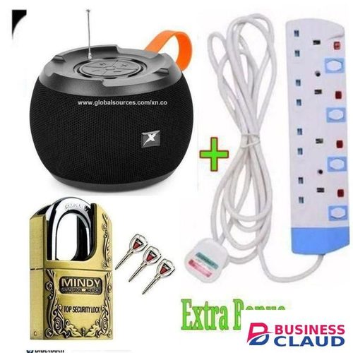 C15 WIRELESS BLUETOOTH Speaker BT/USB/TF/DC5V/AUX SUPERBASS +4WAY POWER EXTENSION +40MM PADLOCK