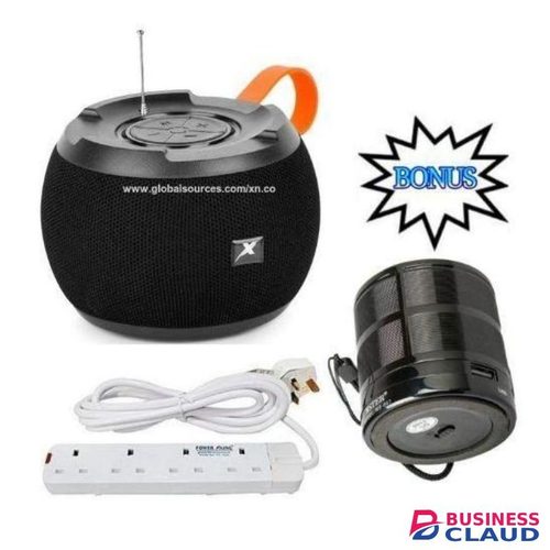 C15 Portable Bluetooth USB FM RADIO Super-Bass Speaker Black + Gifts 4 Way Power Extension Cable & MIN SPEAKER