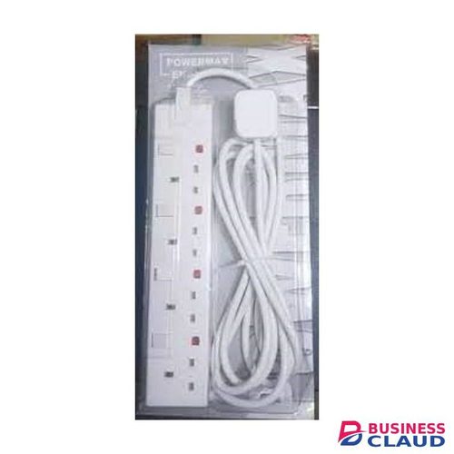 Power Max 4-Way Socket Extension Cable - 3Meters - White