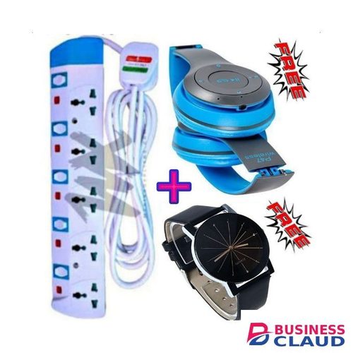 Power King 5 Way Extension With Safe Switch + Gift P47 & Watch