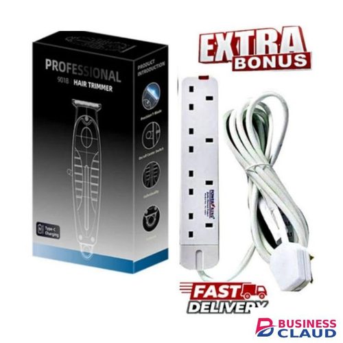 Best Hair Trimmer Machine Professional Cordless Hair Clipper Dragon Style, Rechargeable Trimmer For Beard, Hairs, Moustache & Face, Electric Shaving Machine + Extra BONUS 4-Way Power Extension Cable Socket