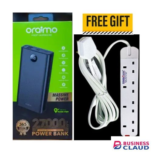 Oraimo Longlasting PowerBank 27000mAh + 4 Way Extension