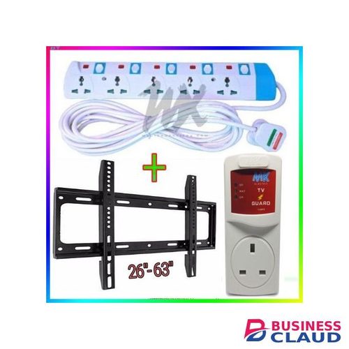 Power King 5-Way Extension + Free 26"-63" Tv Bracket & Guard For Hisense Tvs