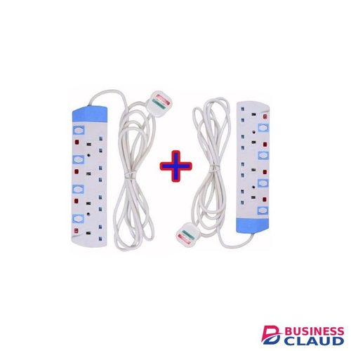 Power King 2 Pieces 4 Way Quality Extension Socket With A 3meter Cable