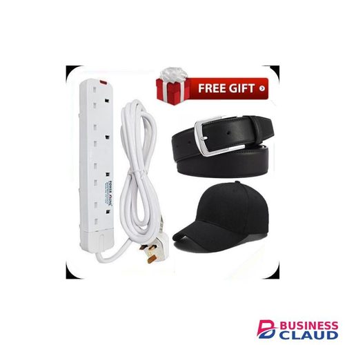 Power King 4 Way Quality Extension Socket With A Long Cable + Free Cap & Men Belt