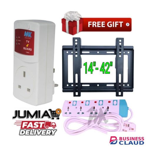 Power King 4way Extension + Tv Guard + 32 Inch included Tv Wall Mount 14"- 42"