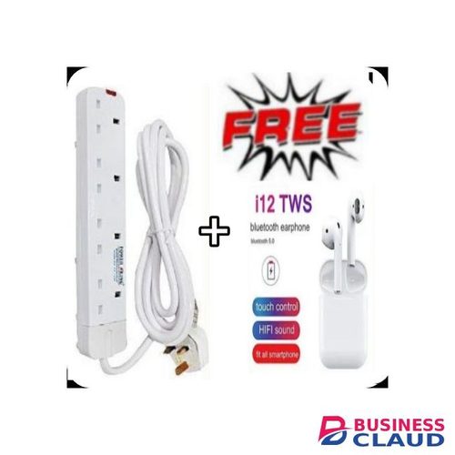 Power King 4 Way Quality Extension Socket With 3Metre Cable+Gift