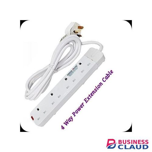 Power King 3M Heavy Duty 4 Way Extension Cable 13A 230V - White