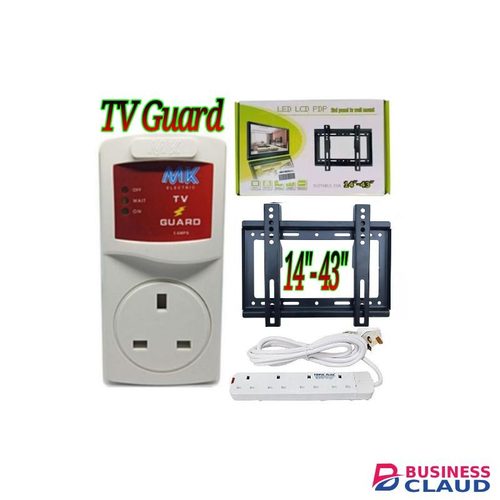 Power King 4way Extension + Tv Guard + Tv Wall Mount 14"-43" inch 32" inch included