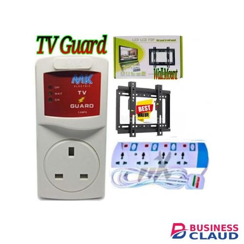 Power King 4way Extension + Tv Guard + 32 Inch Tv Wall Mount (14"-43")