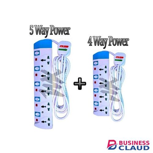 Power King Heavy Duty Extension Universal Ports-Travel/Office/Home 5 Way & 4 Way