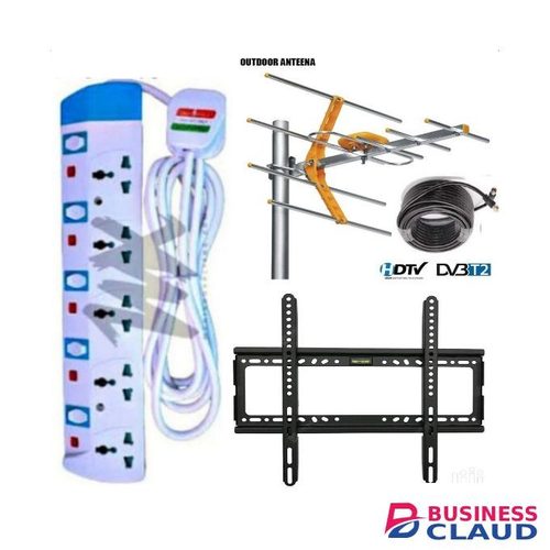 Power King 5 Way Extension +Gift Flat In 32,26"-63" TV Bracket +Aerial