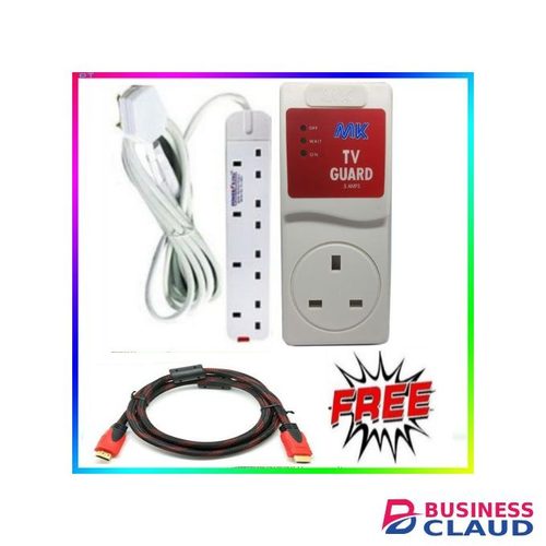 Power King 4 Way Plug Extension Cable + Free Mk Tv Guard + Free HDMI Cable