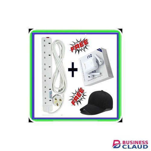 Power King 6 Way Extension Cable (Long Cable)//6Way 3M Cable+ FREE Smart Baseball Men/Ladies Cap And Earbuds