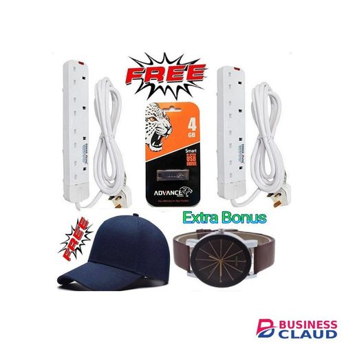 Power King Two 4 Way Socket Extension + Free 4GB Advance Flash Disk//USB + Extra