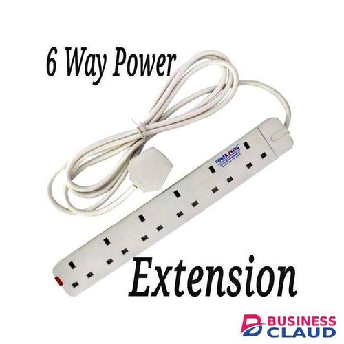 Power King 6-Way Heavy Duty Extension With Surge Protector For Tv, Mobile Charging & Kinyozi