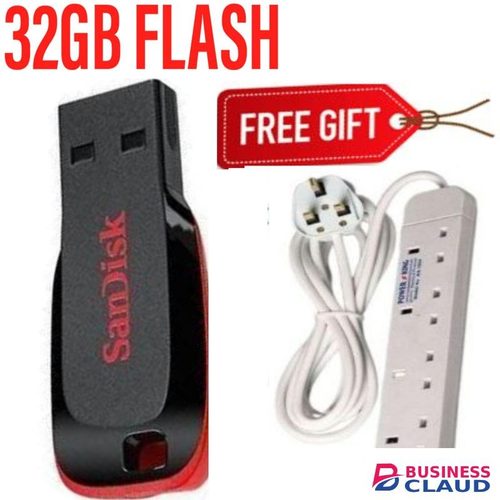 Sandisk HIGH SPEED 32GB USB Flash Disk // 32 GB Flash Drive + 4 WAY POWER EXTENSION