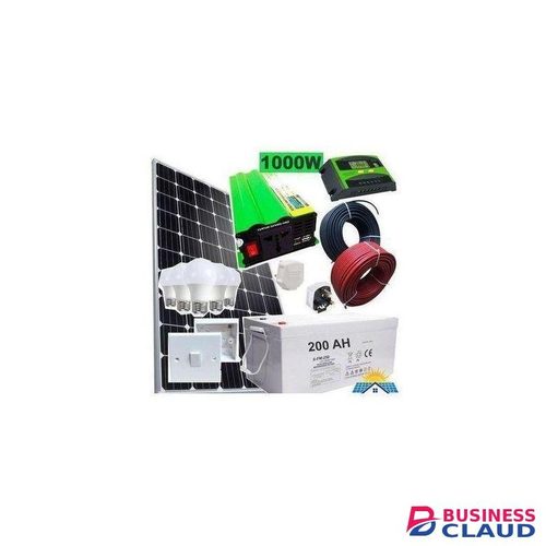 Solarmax Solar Panel System Fullkit 400W Mono Solar Panel + 200AH Battery + 1000W Inverter + Controller + 4 Bulbs+free Extension,energy Saving