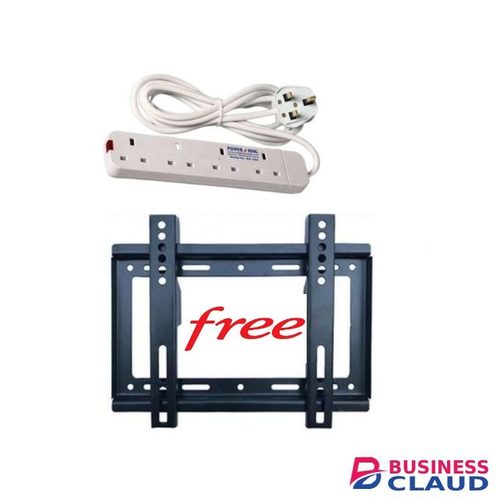 Power King quality 4 Way Extension Cable, 13A, 3m Long Cable -Recommended + Free Tv Wall Mount Bracket 14",15",24",29",32",39",42" inch