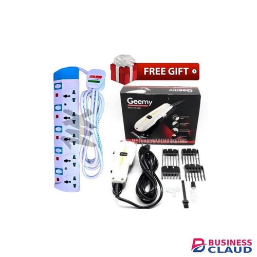 Power King 5 Way Heavy Duty Extension Universal Ports-Travel/Office/Home/kinyozi/Saloon + Free Professional Hair Shaving Machine-Kinyozi