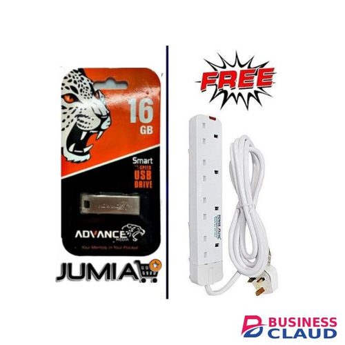 Advance Original 16GB Flash Disk - Silver + Free 4 Way Power Extension Cable