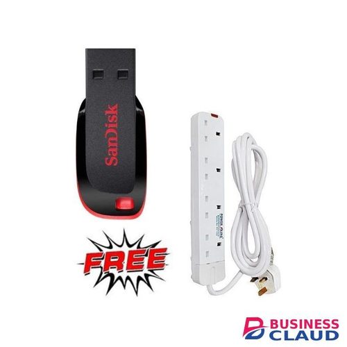 Sandisk Cruzer Blade - 64gb Usb 2.0 - Black & Red. + FREE 4 WAY POWER EXTENSION CABLE