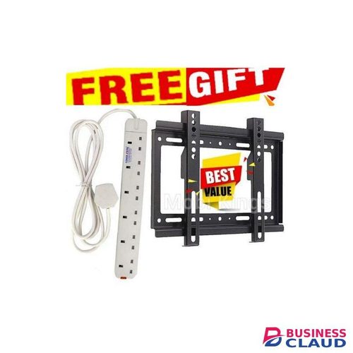 Power King Electronic 6 Way Multifunctional Plug Extension // EXTENTION 6WAY With Long Cable For mk Tv Guard & Fridge Guard+ GIFT TV HOLDER WALL MOUNT BRACKET FOR 15 INCH, 24INCH, 32 INCH & 43 INCH Smart Android Frameless TV & DIGITAL TV