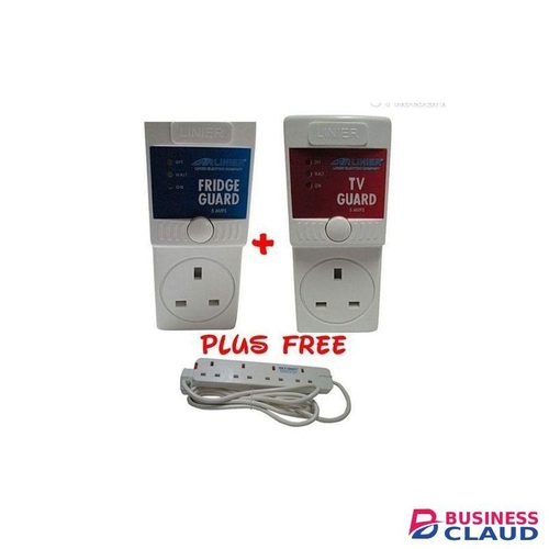 Linier TV Guard + Fridge Guard Surge Protector + Free 4way Extension Cable