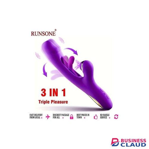 RUNSONE Flapping Vibrator Dildo G Spot Rabbit Clitoris Vibrator with 7 Sucking modes 7 Vibrations 7 Flapping Modes for Clitoris Nipples Anas Multi Stimulation Rechargeable Sex Toys for Adult Women Couples
