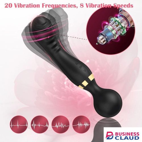 1-Pack Dual-Head PowerfulVibrator, DildoMassager, SexToyFor Men and Women-Black