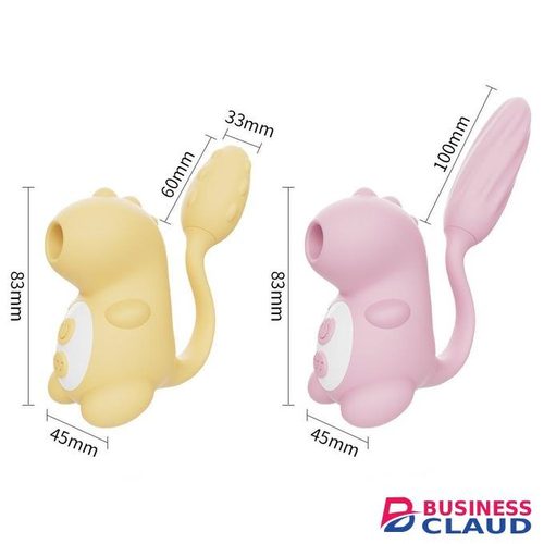 RUNSONE Discreet 3in1 Sucking Vibrating Vibrator Lovely Dinosaur Tail Massager Clitoris Nipples Anal Sucker 12 Modes of Sucking & Vibrating Dilldo for Vaginus Labia G-spot Stimulation Adult Flirtation Sex Toy