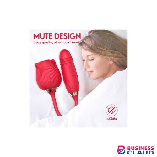 Rose Sucking Vibrator DUAL Stimulator Dildo Sex Toy Clitoris NIPPLE SUCKER Thrusting Dildo - Women